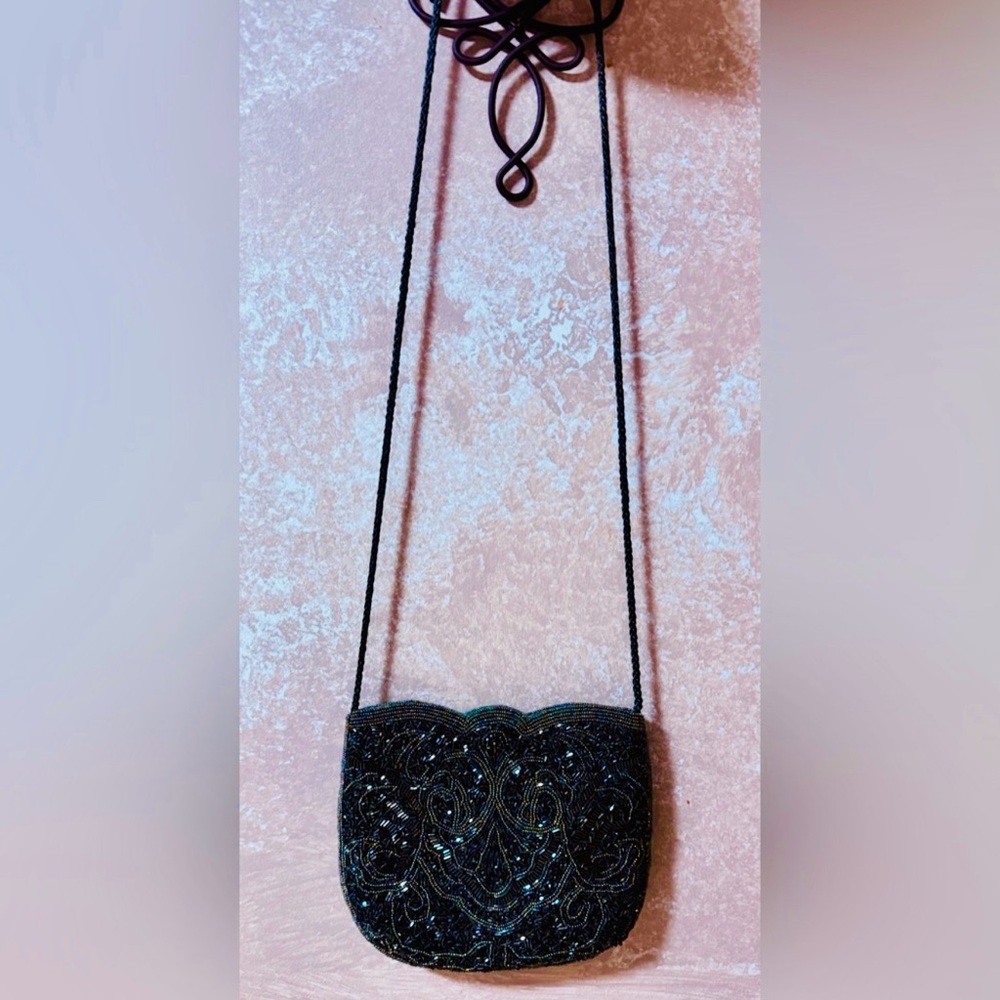 Vintage Green Beaded Evening Bag